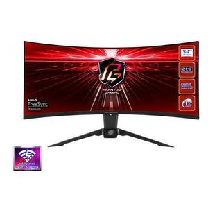 Monitor Gaming VA LED ASROCK 34inch PG34WQ15R2B, WQHD (3440 x 1440), HDMI, DisplayPort, Wi-Fi, AMD FreeSync, Ecran Curbat, 165 Hz, 1 ms (Negru) imagine