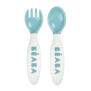 Set lingurita si furculita ergonomica - Bleu imagine