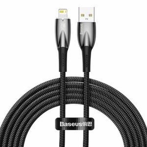 Cablu de date Baseus Glimmer, USB, Lightning, 2.4A, 2m (Negru) imagine