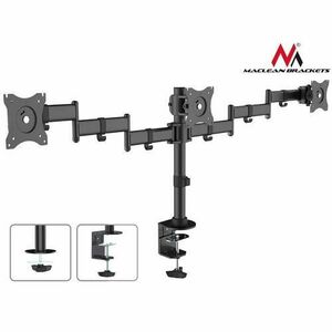Suport 3 monitoare Emtex MC-691, 27inch, 8 Kg (Negru) imagine