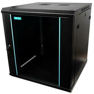Cabinet 19″ SPACER 12U 600x600mm, fixare pe perete, Flatpack (dezasamblat), negru, panouri detasabile, otel 1.5mm, sarcina maxima 60Kg imagine