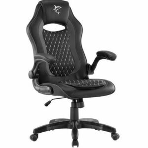 Scaun gaming White Shark NYX, Greutate maxima 120 kg, Cotiere reglabile 1D (Negru) imagine