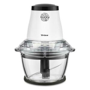 Tocator Trisa Quicky 6945.7010, 550 W, 7900 Rotatii/minut, Vas sticla de 1 l, Tehnologie Cross-cut, suport anti alunecare (Alb) imagine