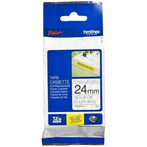 Banda laminata puternic adeziva Brother TZES151, 24mm/8m (Negru/Transparent) imagine