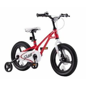 Bicicleta Copii RoyalBaby G1601C Galaxy, roti 16inch, cadru magneziu, frana pe disc, roti ajutatoare (Rosu/Alb) imagine