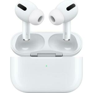 Casti True Wireless Apple AirPods Pro + Magsafe Case, Bluetooth, In-ear, Noise Cancellation, incarcare Wireless (Alb) imagine