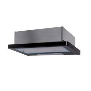 Hota incorporabila telescopica Lean 3D Black Vitro, Studio Casa, 2 motoare, Putere de absorbtie 520 m3/h, Sticla, Negru imagine