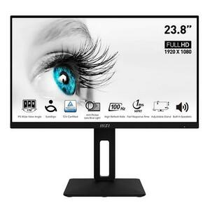 Monitor IPS LED MSI PRO 23.8inch MP242AP, Full HD (1920 x 1080), VGA, HDMI, DisplayPort, Boxe, Pivot, 100 Hz, 1 ms (Negru) imagine