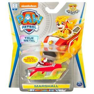 Set figurina cu vehicul Paw Patrol True Metal Charged Up, Marshall imagine