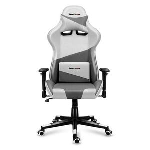 Scaun gaming Huzaro Force 6.2, max 130 kg, Mesh, Tehnologie SoftFlex, Perna lombara si pentru gat (Gri/Alb) imagine