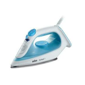 Fier de calcat cu aburi Braun TexStyle 1, 2000 W, 220g/min, 120ml, talpa SuperCeramic (Alb/Albastru) imagine