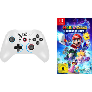 Controller ready2gaming Nintendo Switch Pro Pad X, Bluetooth 2.1, Vibratii, Compatibil Nintendo/PC, 600 mAh + Mario + Rabbids Sparks of Hope (Alb) imagine