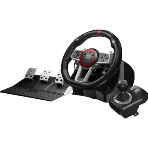 Volan cu pedale si schimbator ready2gaming Multi System Racing Wheel Pro, Compatibil Xbox Series X/S & One, Nintendo Switch/PS4/PS3/PC (Negru) imagine