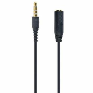 Cablu adaptor audio cross-over Gembird, conector jack 3.5 mm L-R-MIC-GND mama la jack stereo 3.5 mm L-R-GND-MIC tata 4 pini, lungime 18 cm, negru imagine