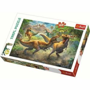 Puzzle Trefl Tyrannosauri in lupta, 160 piese imagine