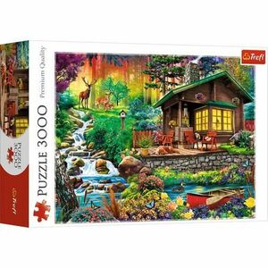 Puzzle Trefl Cabana din padure, 3000 piese imagine