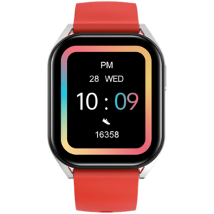 Smartwatch CANYON Chatter SW-58, Ecran IPS 1.8inch, Apel Bluetooth, Asistent vocal cu AI, Android/iOS, 123 moduri sport, Monitorizare sanatate, Waterproof IP67 (Argintiu/Rosu) imagine