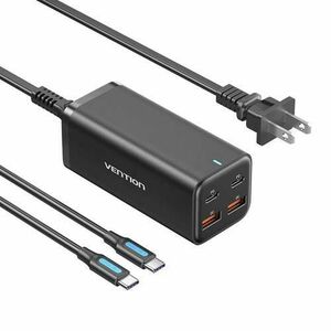 Incarcator retea la 220V Vention 4-Port USB (C + C + A + A) GaN Charger (100W/100W/18W/18W) EU-Plug (Negru) imagine