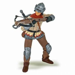 Figurina Papo - Personaje medievale, Cavaler cu arbaleta, rosu imagine