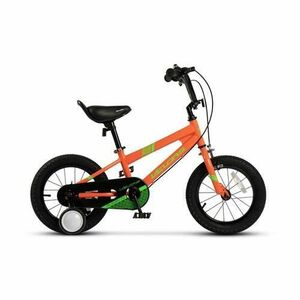 Bicicleta Copii 2-4 ani Velors V1203B, Roti 12 Inch, Frana fata C-Brake, Frana Spate Tambur, Roti ajutatoare, Portocaliu imagine