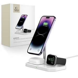 Incarcator Retea Wireless Tech-Protect QI15W-A22 3IN1, 15W, 1.67A (Alb) imagine