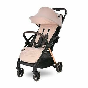 Carucior pentru nou-nascut autofold Lorelli Loret, ultra-light, 0 luni - 4 ani, pana la 22 kg, suspensii, pliere cu o singura mana, spatar reglabil in 4 pozitii, suport de picioare reglabil, Negru/Bej imagine