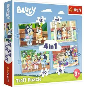 Puzzle Trefl 4 in 1 Lumea lui Bluey, 12/15/20/24 piese imagine