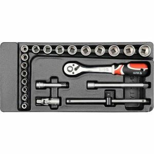 Trusa chei tubulare Yato YT-5542, 6-22 mm, antrenor patrat 3/8 inch pentru dulap, 22 bucati imagine