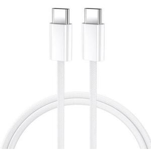 Cablu Date si Incarcare USB-C - USB-C BWOO BO-X284, 60W, 1m, Alb imagine