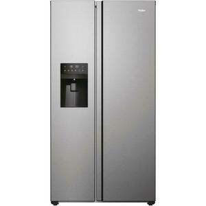Side by side Haier HSR5918DIMP, 511 L, Total No Frost, Display touch, Dispenser apa si gheata, Clasa D , H 177 cm (Argintiu) imagine