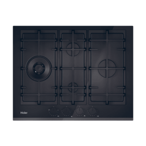 Plita incorporabila Haier HAVG5D4TB, Gaz, 4 arzatoare, Sticla securizata, Grilaj din fonta (Negru) imagine