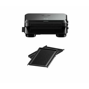 Sandwich maker BRAUN SM5001, 800W, 1 set placi detasabile, invelis antiaderent premium, tava colectare grasime (Negru) imagine
