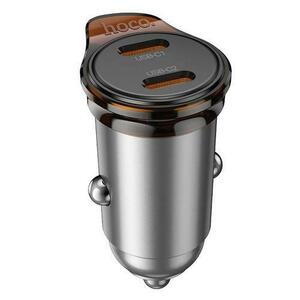 Incarcator Auto HOCO NZ16B, 45W, 3A, 2 x USB-C, Gri imagine