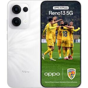 Telefon Mobil Oppo Reno13, Procesor Mediatek Dimensity 8350, AMOLED touchscreen 6.59inch, 12GB RAM, 256GB Flash, Camera Tripla 50+8+2MP, Wi-Fi, 5G, Dual Sim, Android (Alb) imagine