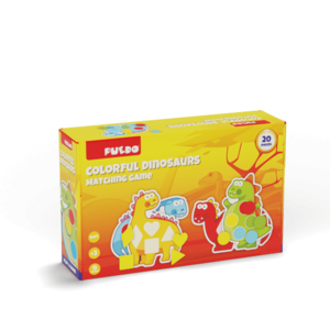 Joc de asociere PUEDO Potriveste dinozaurii colorati, 3+ ani, carton, 20 piese, Multicolor imagine