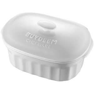 Vas de ceramica cu capac BUYDEEM CT1005, 2 l (Alb) imagine