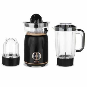 Blender de masa multifunctional ZASS Rose Gold ZSB 21, 380 W, Cana 1 l, Rasnita 0.3 l, 2 viteze + puls (Negru/Roz) imagine
