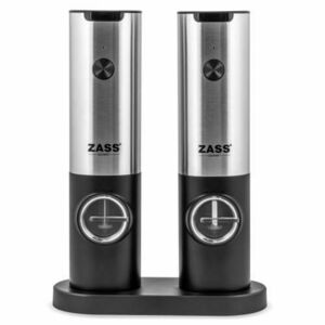 Set 2 rasnite electrice pentru sare si piper ZASS Gourmet ZEGS 02, 25 W, 70 ml (Inox/Negru) imagine