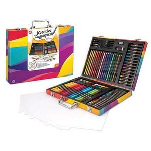Trusa creioane colorate, AS Company, Art Case Deluxe, 100 accesorii, 3+, Multicolor imagine