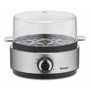 Fierbator de oua Trisa Vario Eggs 7390.7512, 400 W, 7 oua, Include doua cupe de posare (Argintiu) imagine