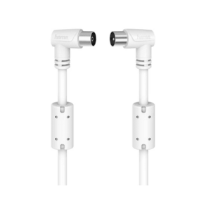 Cablu video Coaxial HAMA 205057, 3m, 90dB, 90grade (Alb) imagine