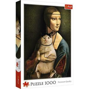 Puzzle Trefl - Doamna cu pisica, 1000 piese imagine