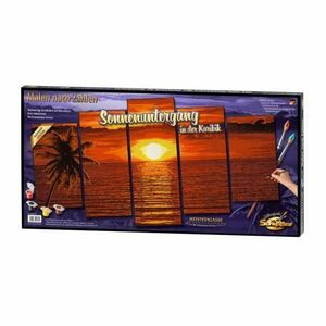 Set pictura pe numere Schipper - Caribbean Sunset, 132x72 cm imagine