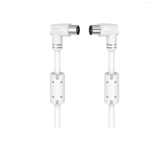 Cablu video Coaxial HAMA 205056, 1.5m, 90dB (Alb) imagine