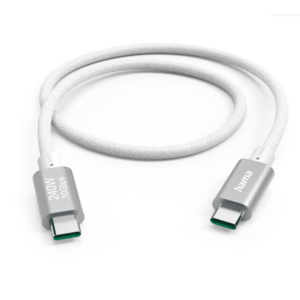 Cablu de date Hama 201724, USB Type-C - USB Type-C, 240W, 1.5 m (Alb) imagine