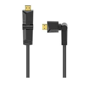 Cablu HDMI Ethernet pivotant Hama 205011, 1.5m, 4K, placat aur (Negru) imagine