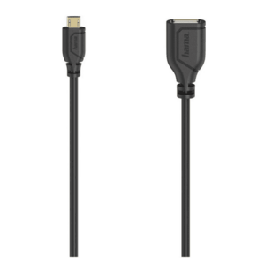 Cablu Hama MicroUSB - USB, 0.15 m (Negru) imagine