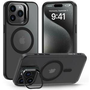 Husa MagSafe pentru Apple iPhone 15 Pro, Tech-Protect, Magstand, Neagra imagine