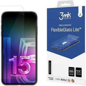 Folie de protectie 3mk FlexibleGlass Lite pentru iPhone 15 Plus imagine