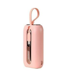Acumulator extern Joyroom, Colorful Series, 10000mAh, 22.5W, 1xUSB-C, Indicator baterie, Cablu Lightning si USB-C incorporat (Roz) imagine